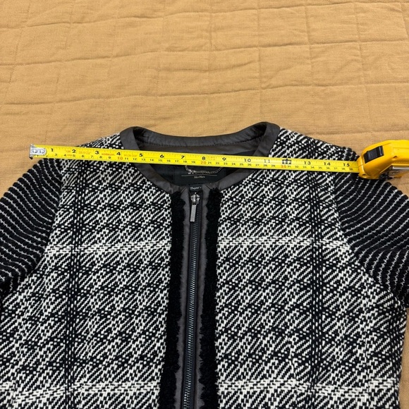 Max Mara Weekend Tweed Virgin Wool Jacket Black & White Size US 10 - Picture 10 of 11